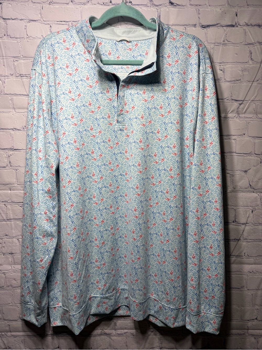 Swannies Milton Quarter Zip Bolt Pattern Sz 2XL Golf Prep Stretch